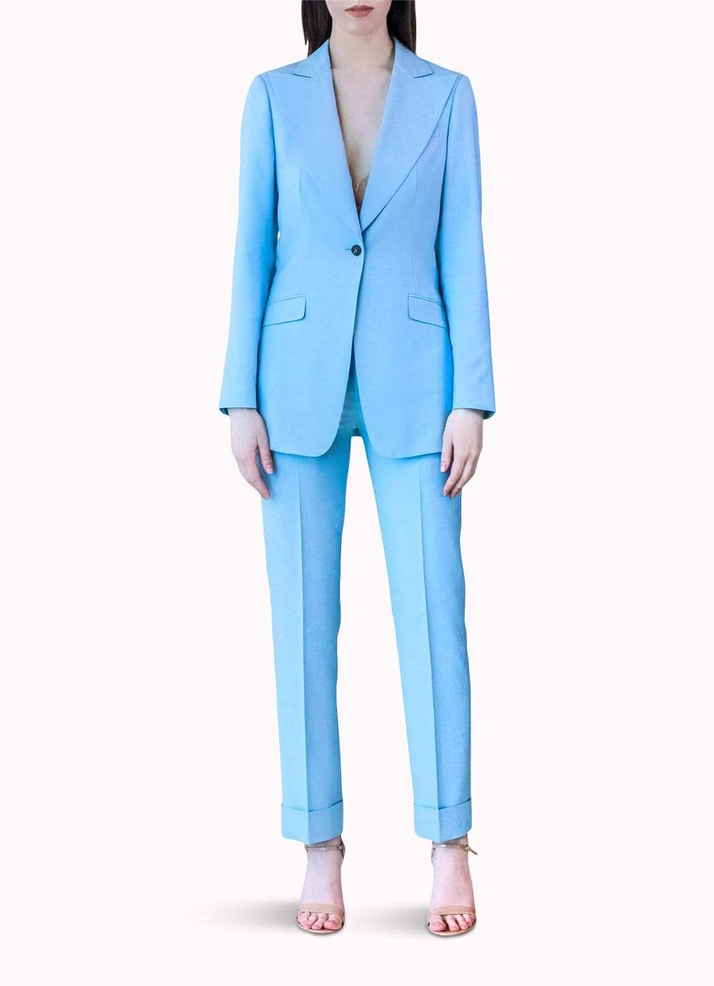 Royal Blue Formal Pants Suit With Single Breasted Blazer and Straight Pants  High Waist, Blue Blazer Trouser Suit for Women -  Finland